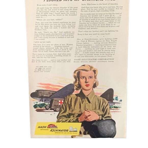 Vintage 1943 Nash Kelvinator Into My Brother’s Face Ad Advertisement - Picture 2 of 4